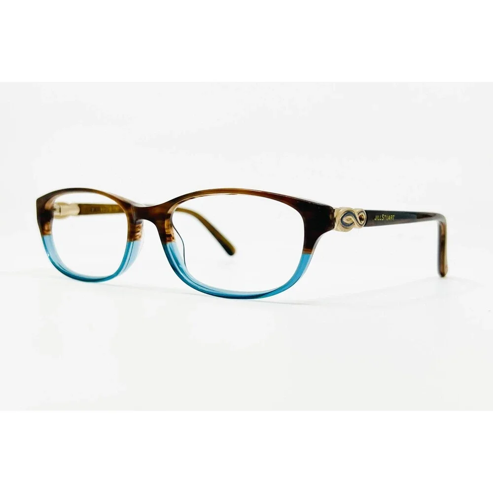 Jill Stuart Eyeglasses Womens Brown Blue JS 317-2 Oval Full Rim 51-16-130